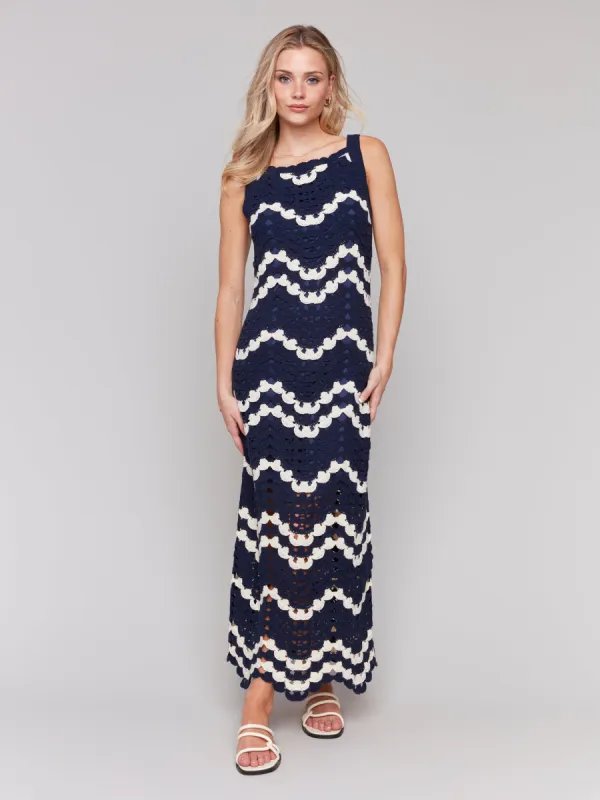 Charlie B Crochet Maxi Dress - Navy sold by Boutique with Grace