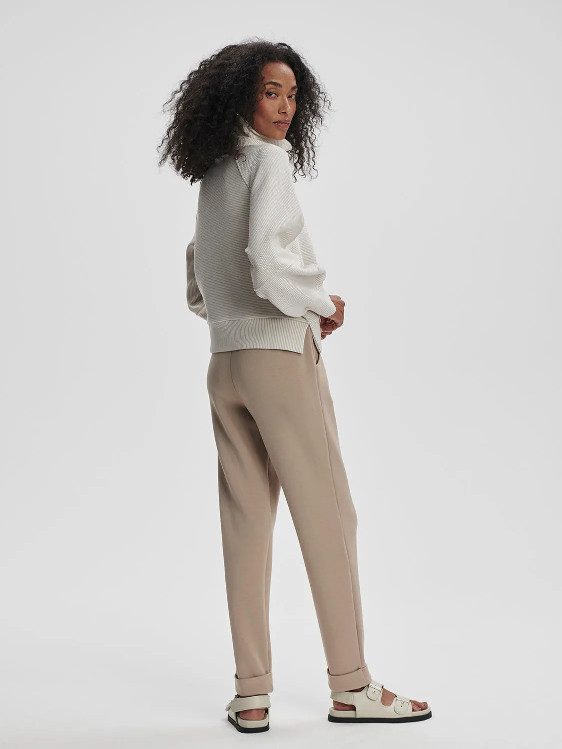 Varley Milano Half Zip Sweater - Grey/White sold by Boutique with Grace product image thumbnail 4