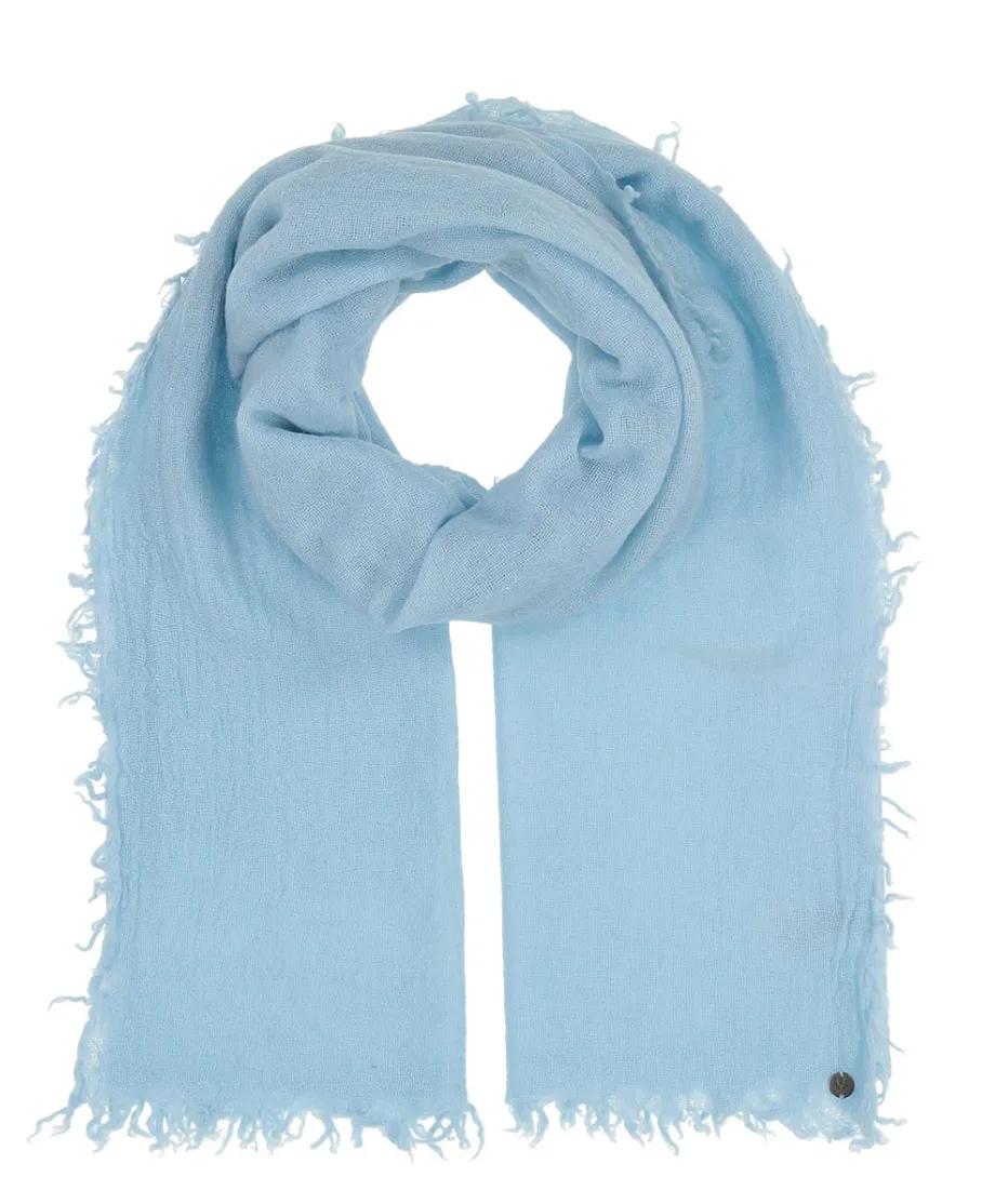 V. Fraas Lightweight Wool Solid Fringe Wrap - Zen Blue sold by Boutique with Grace product image thumbnail 2