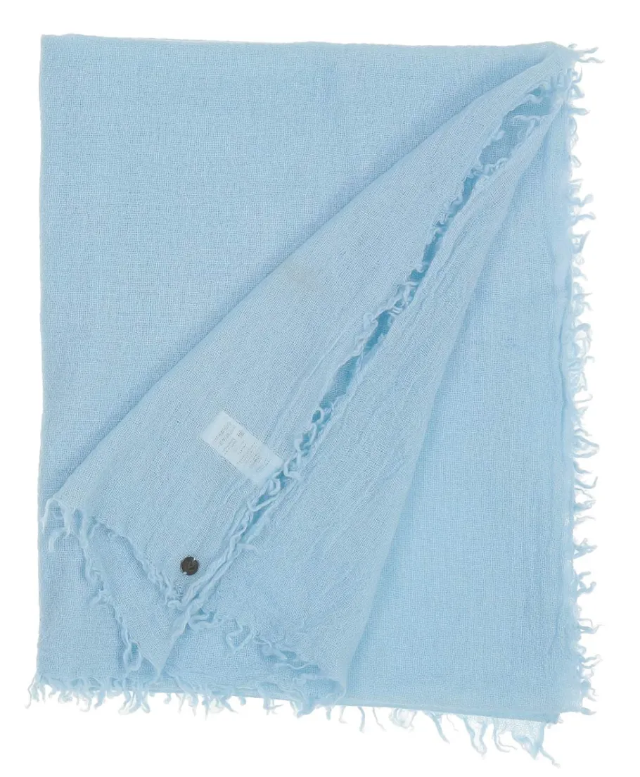 V. Fraas Lightweight Wool Solid Fringe Wrap - Zen Blue sold by Boutique with Grace product image thumbnail 3