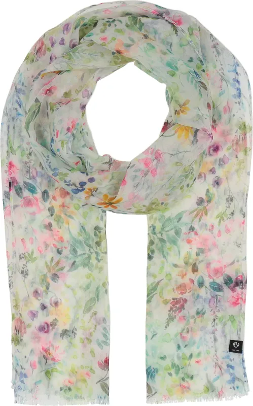 V. Fraas Sustainability Edition Dainty Flowers Scarf - Biscuit sold by Boutique with Grace