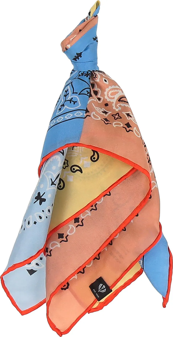 V. Fraas Patchwork Bandana Silk Neckie - Azure sold by Boutique with Grace product image thumbnail 4