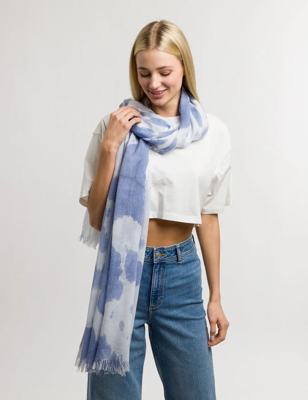 V. Fraas Bleached Out Scarf - Pure Blue sold by Boutique with Grace product image thumbnail 2