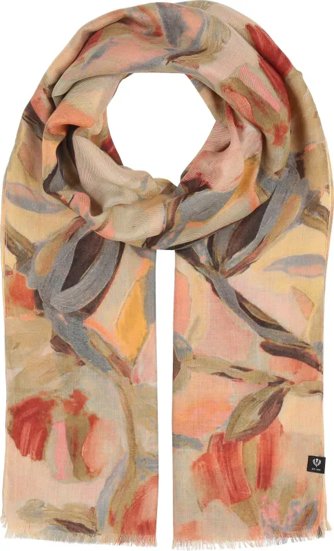 V. Fraas Abstract Floral Viscose Scarf - Powder Rose sold by Boutique with Grace
