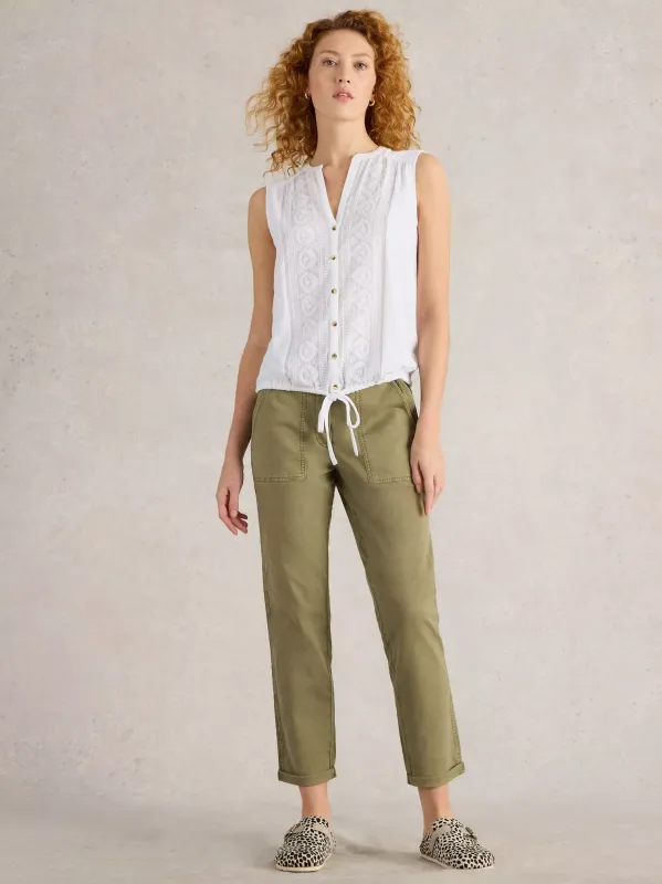 White Stuff Tulip Sleeveless Shirt - Brilliant White sold by Boutique with Grace