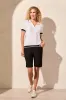 Tribal Striped Polo Top - White sold by Boutique with Grace