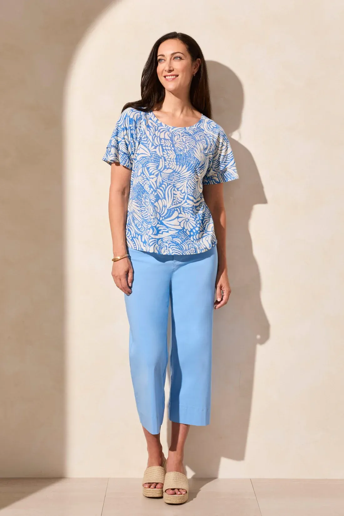 Tribal Ruffle Sleeve Top - Riviera sold by Boutique with Grace product image thumbnail 2
