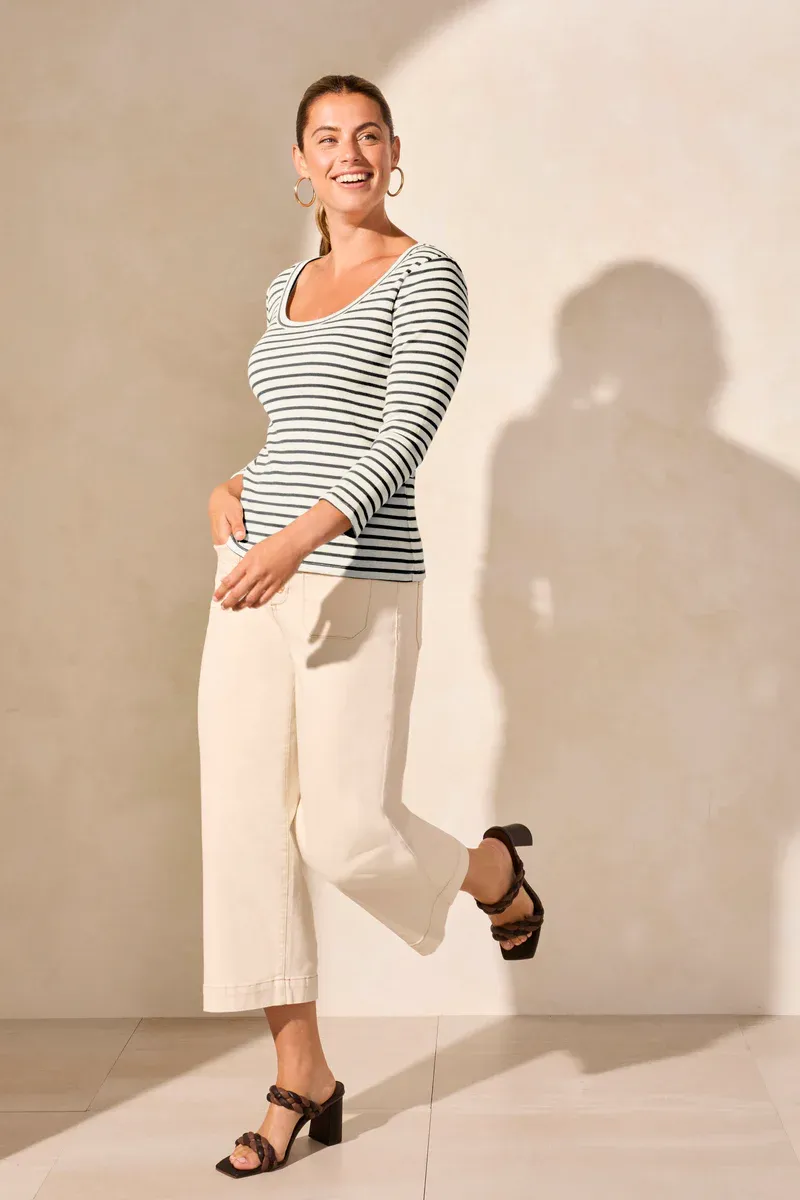 Tribal Wide Crew Neck Top - Coco Black sold by Boutique with Grace product image thumbnail 2