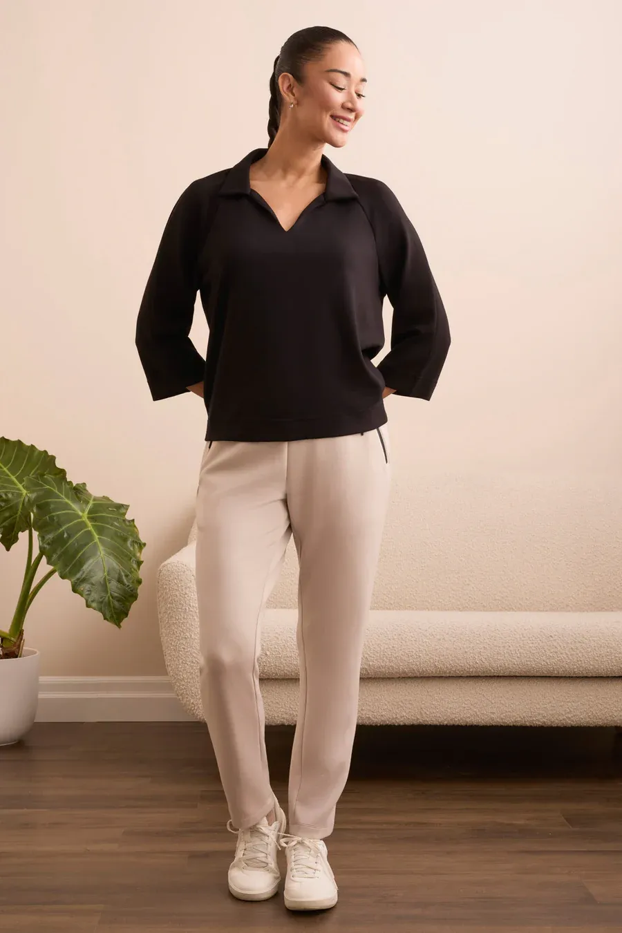 Tribal Active Henley Top - Black sold by Boutique with Grace product image thumbnail 2