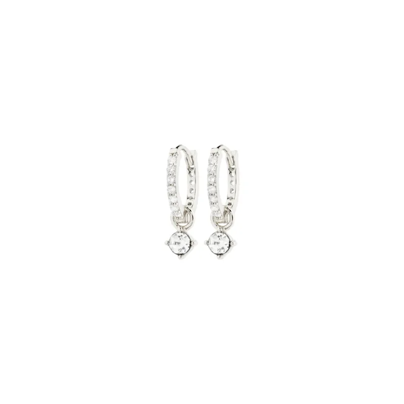 Pilgrim Joa Recycled Crystal Hoop Earrings - Silver sold by Boutique with Grace