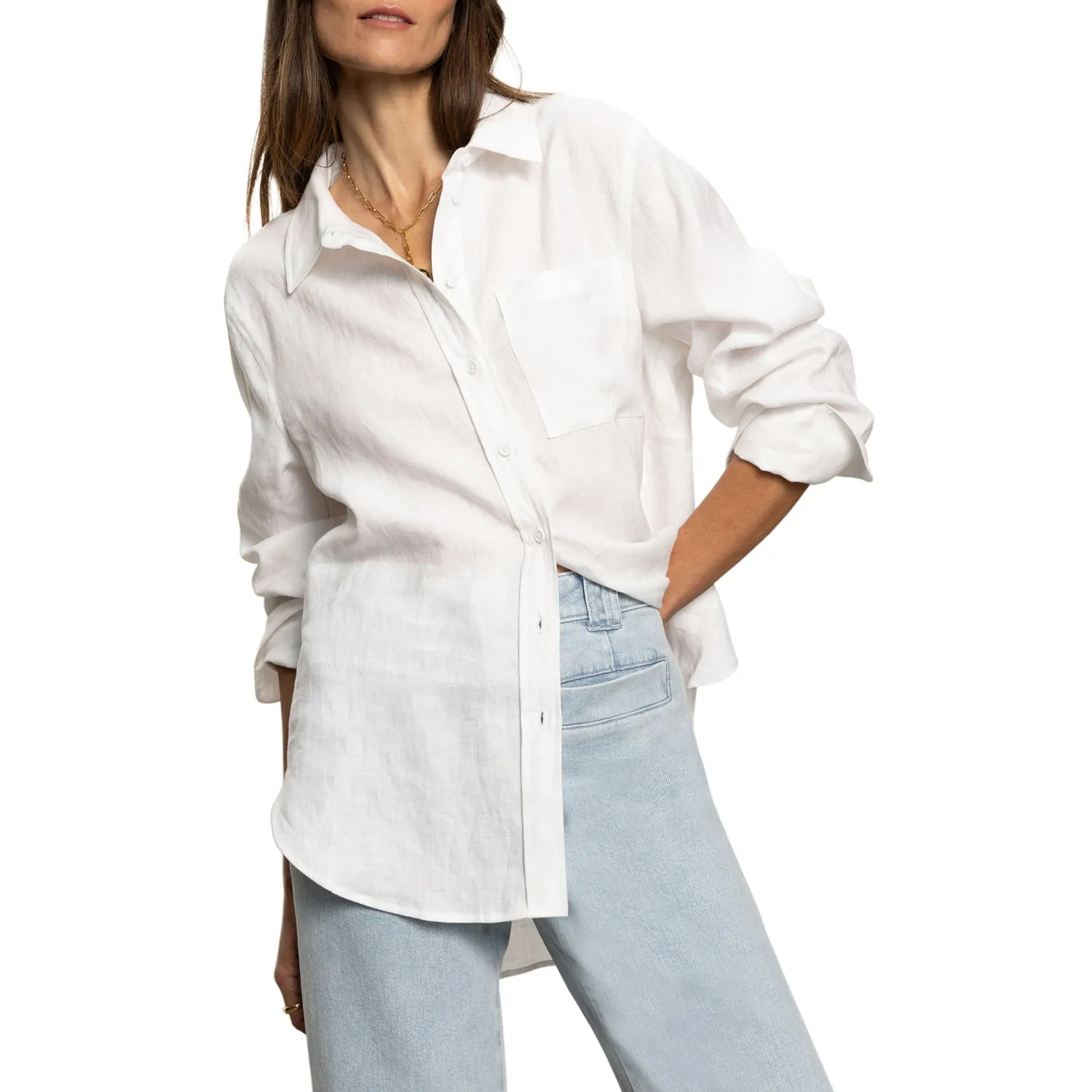 Sanctuary Relaxed Linen Shirt - White sold by Boutique with Grace product image thumbnail 3