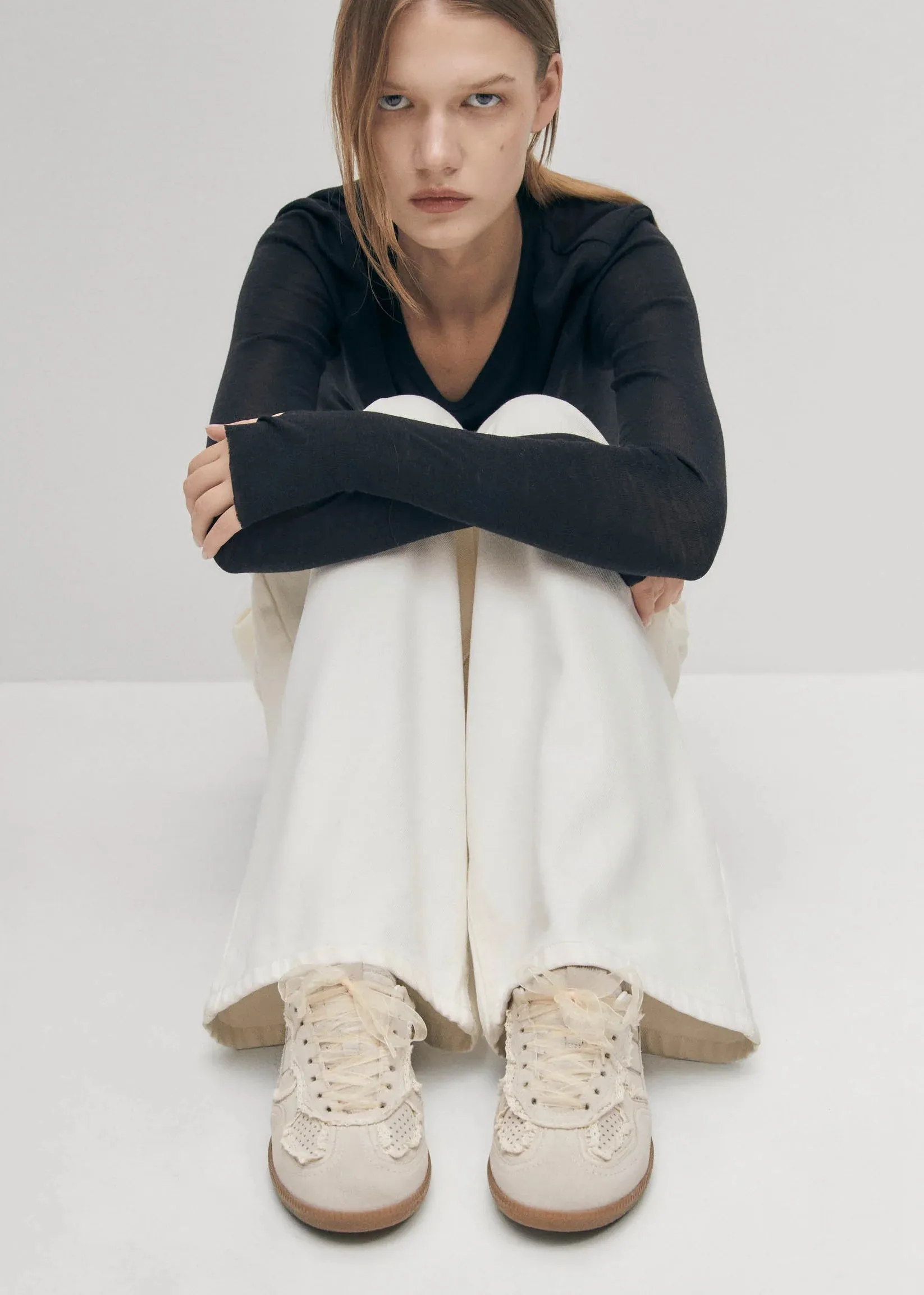 Alohas Crochet Cream Leather Sneakers sold by Boutique with Grace product image thumbnail 5