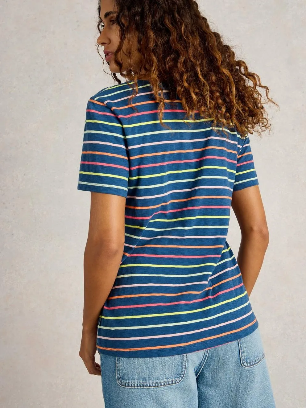 White Stuff Nadia SS Tee - Navy Multi Stripe sold by Boutique with Grace product image thumbnail 3