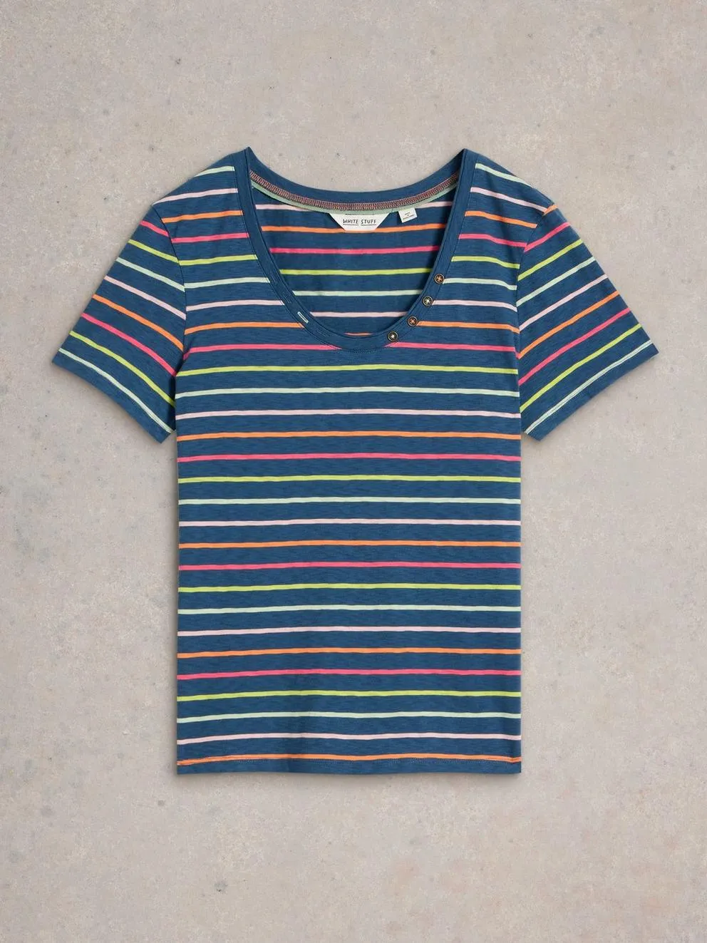 White Stuff Nadia SS Tee - Navy Multi Stripe sold by Boutique with Grace product image thumbnail 4