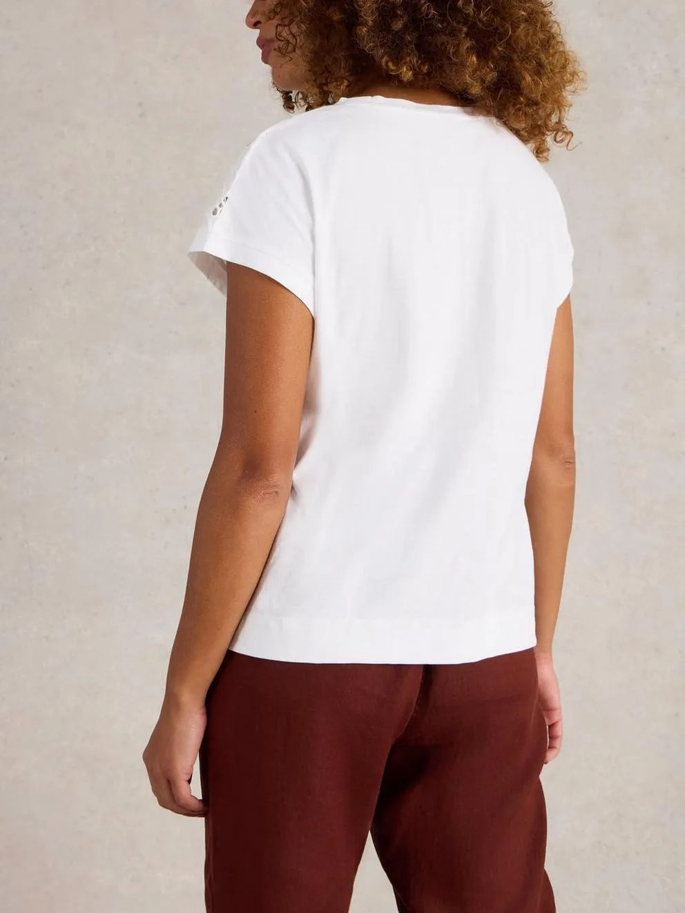 White Stuff Thea Broderie Tee - Brilliant White sold by Boutique with Grace product image thumbnail 4