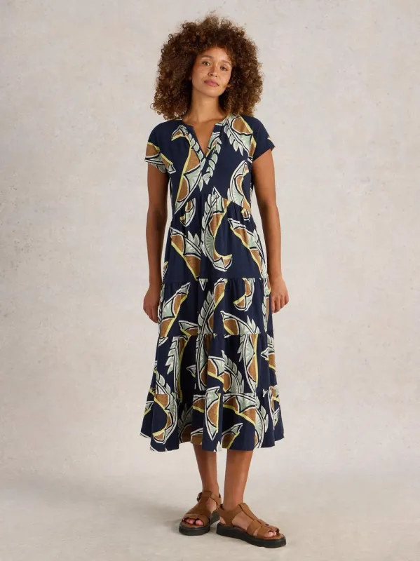 White Stuff Tabitha Jersey Midi Dress - Navy Multi sold by Boutique with Grace