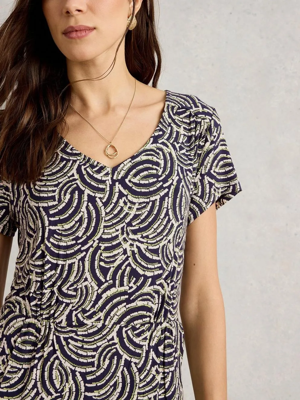 White Stuff Tallie Jersey Dress - Navy Print sold by Boutique with Grace product image thumbnail 3