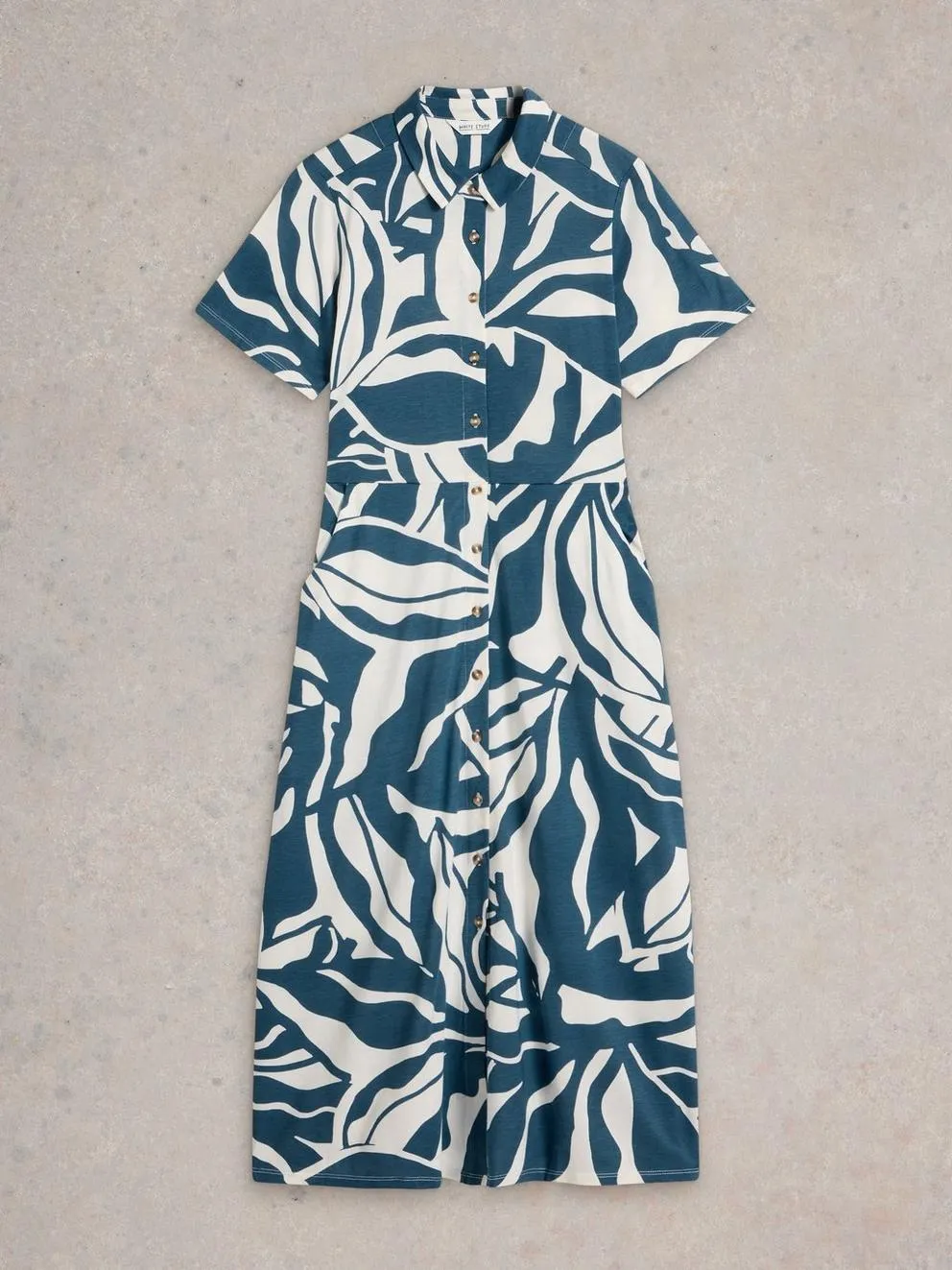 White Stuff Rua Jersey Shirt Dress - Navy Print sold by Boutique with Grace product image thumbnail 5