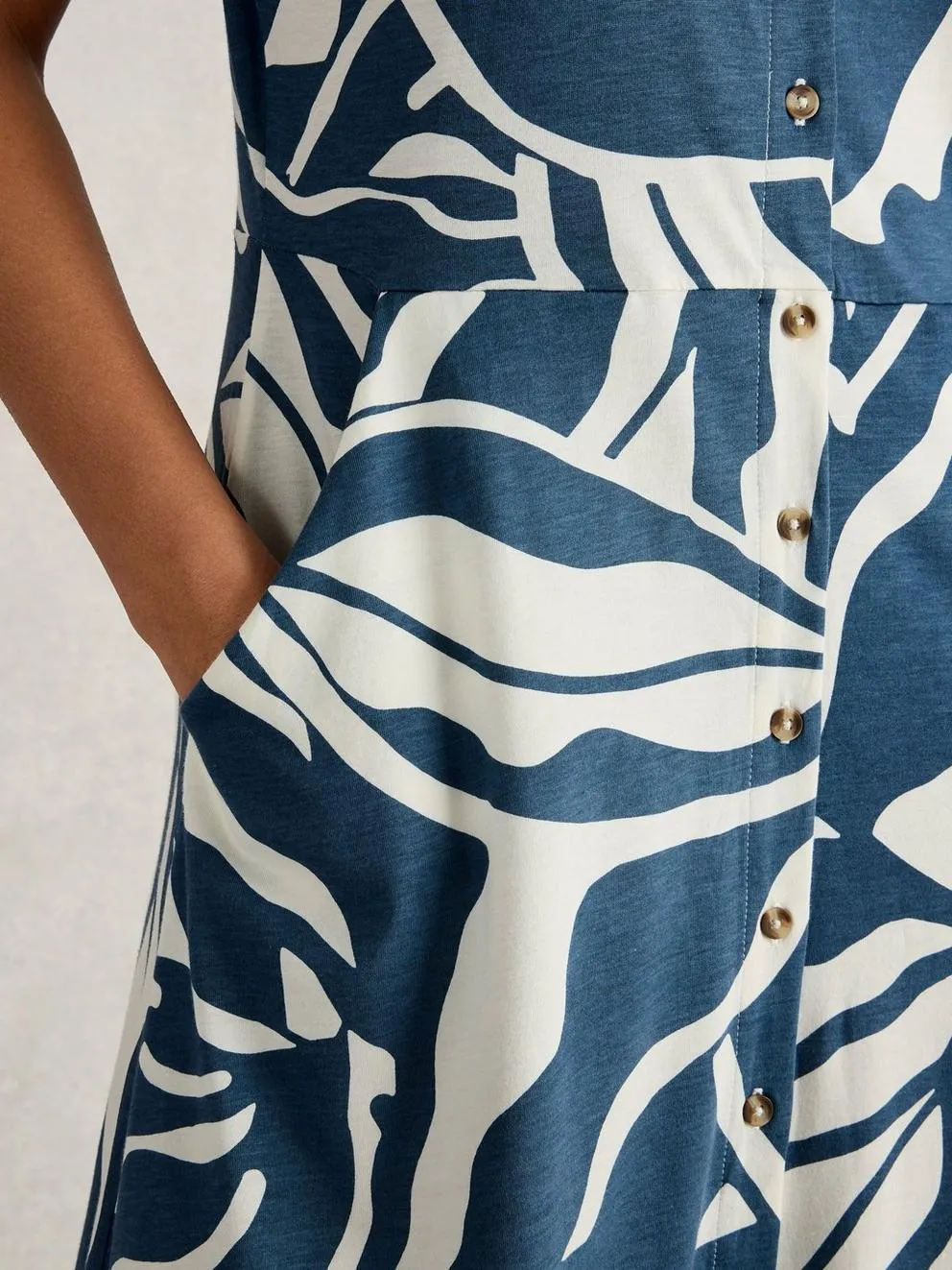 White Stuff Rua Jersey Shirt Dress - Navy Print sold by Boutique with Grace product image thumbnail 4