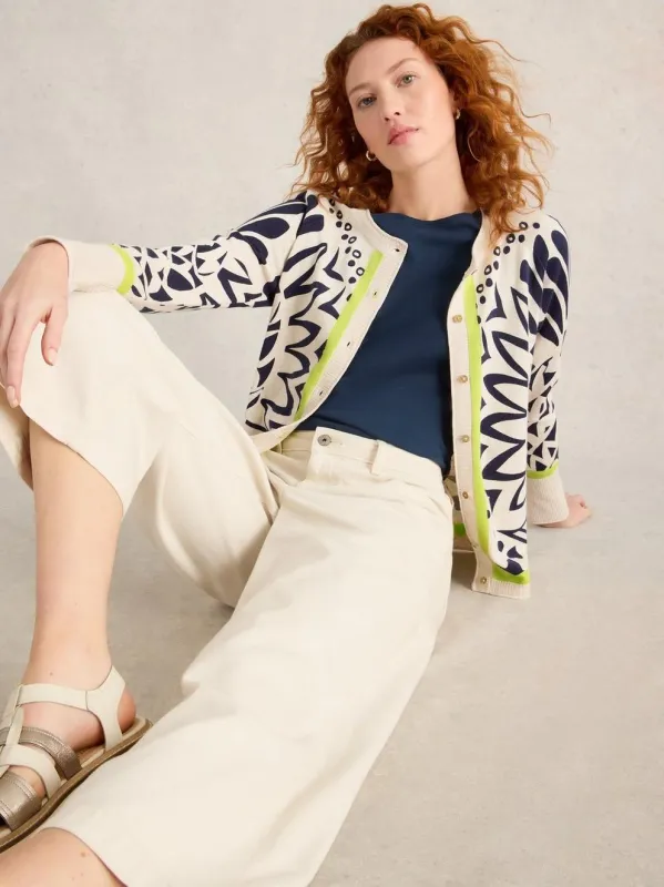White Stuff Lulu Printed Cardi - Ivory Print sold by Boutique with Grace