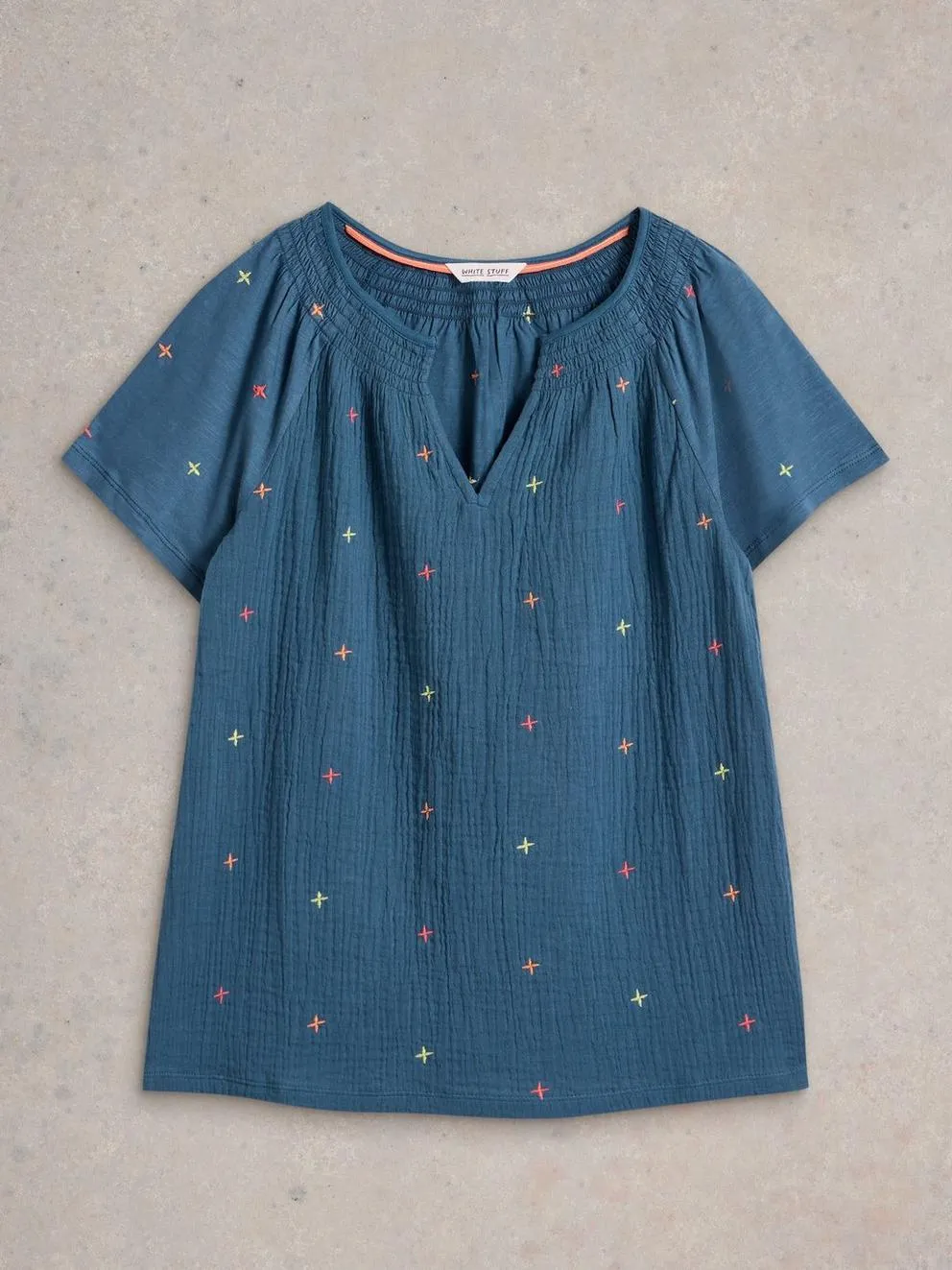 White Stuff Luella Embroidered Top - Navy Multi sold by Boutique with Grace product image thumbnail 5