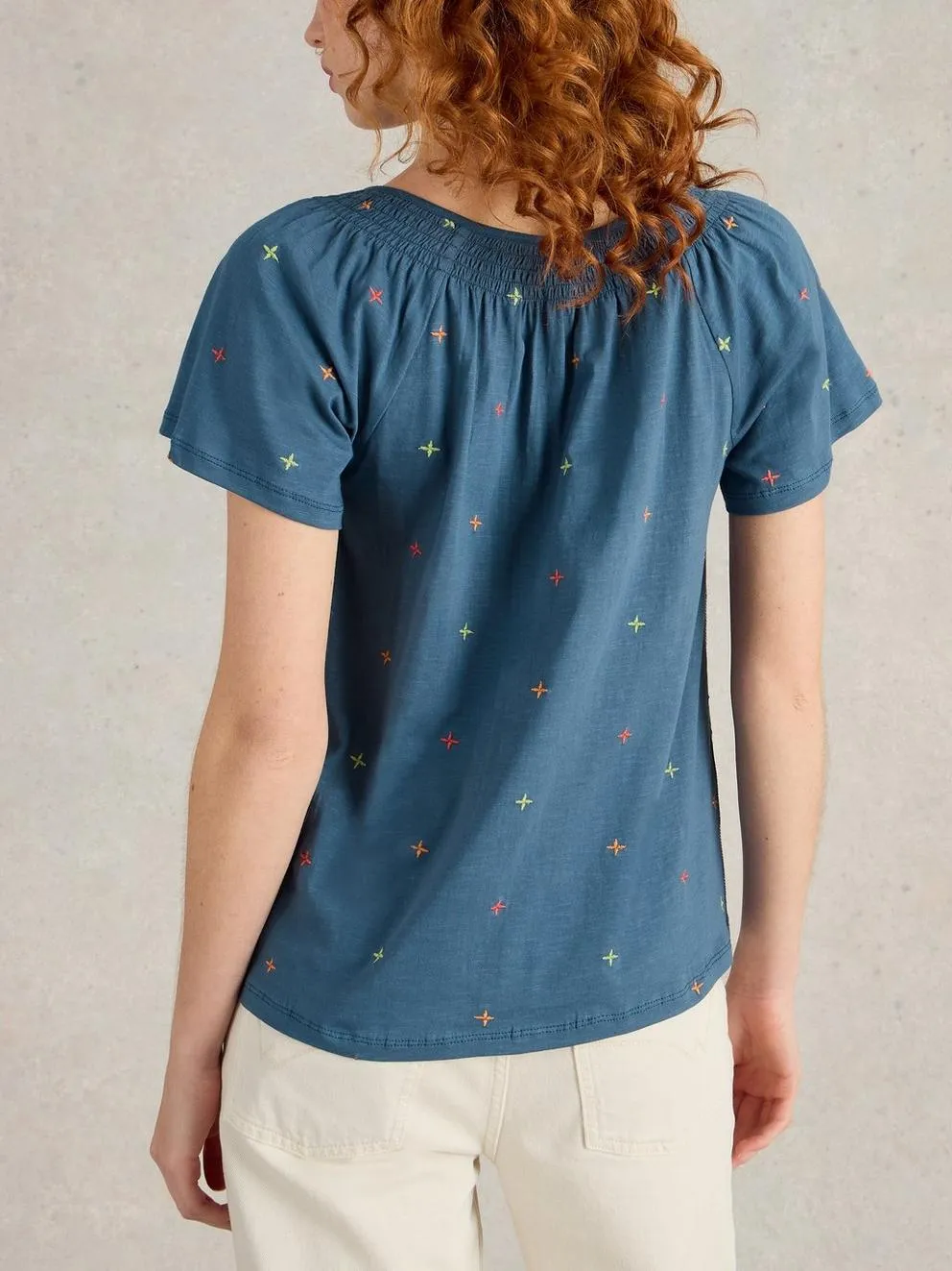 White Stuff Luella Embroidered Top - Navy Multi sold by Boutique with Grace product image thumbnail 4