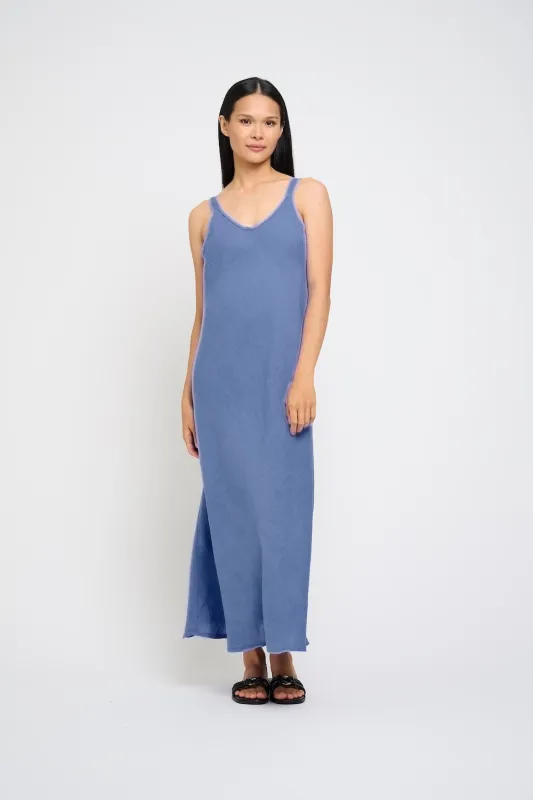 Pistache Sleeveless Linen Dress - Mykonos Blue sold by Boutique with Grace