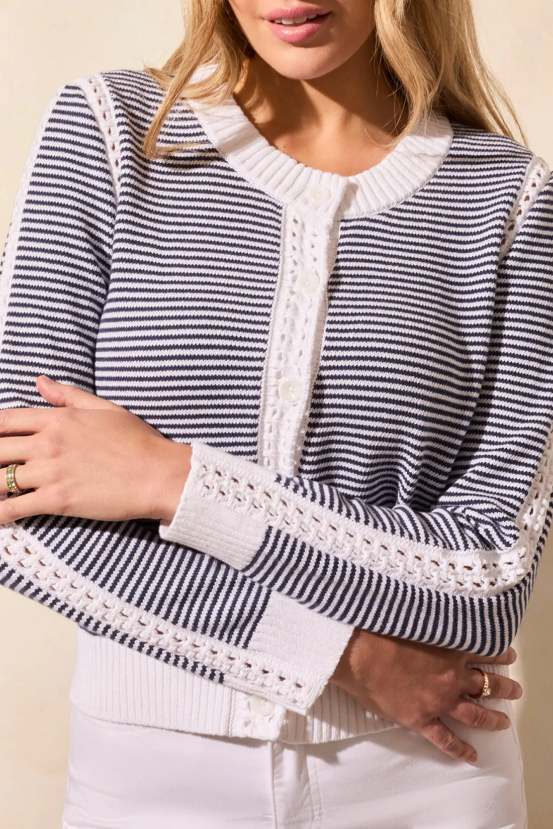 Tribal Crochet Detail Cardi - Jet Blue sold by Boutique with Grace product image thumbnail 3