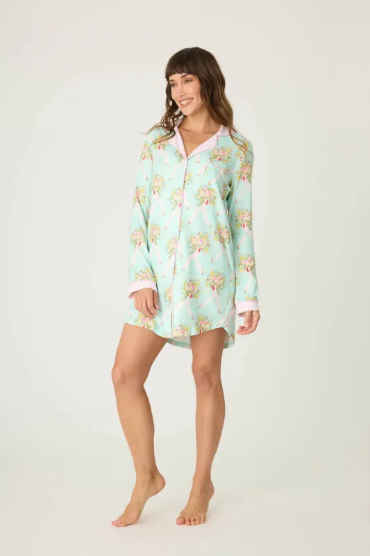 PJ Salvage Adrian Valencia Night Shirt - Bright Mint sold by Boutique with Grace
