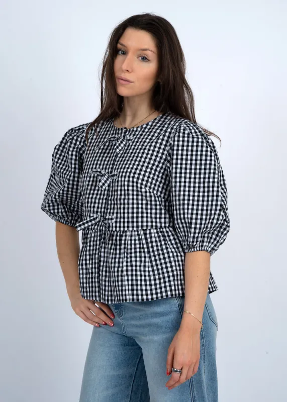 RD Tally Puff Sleeve Blouse -  Black sold by Boutique with Grace