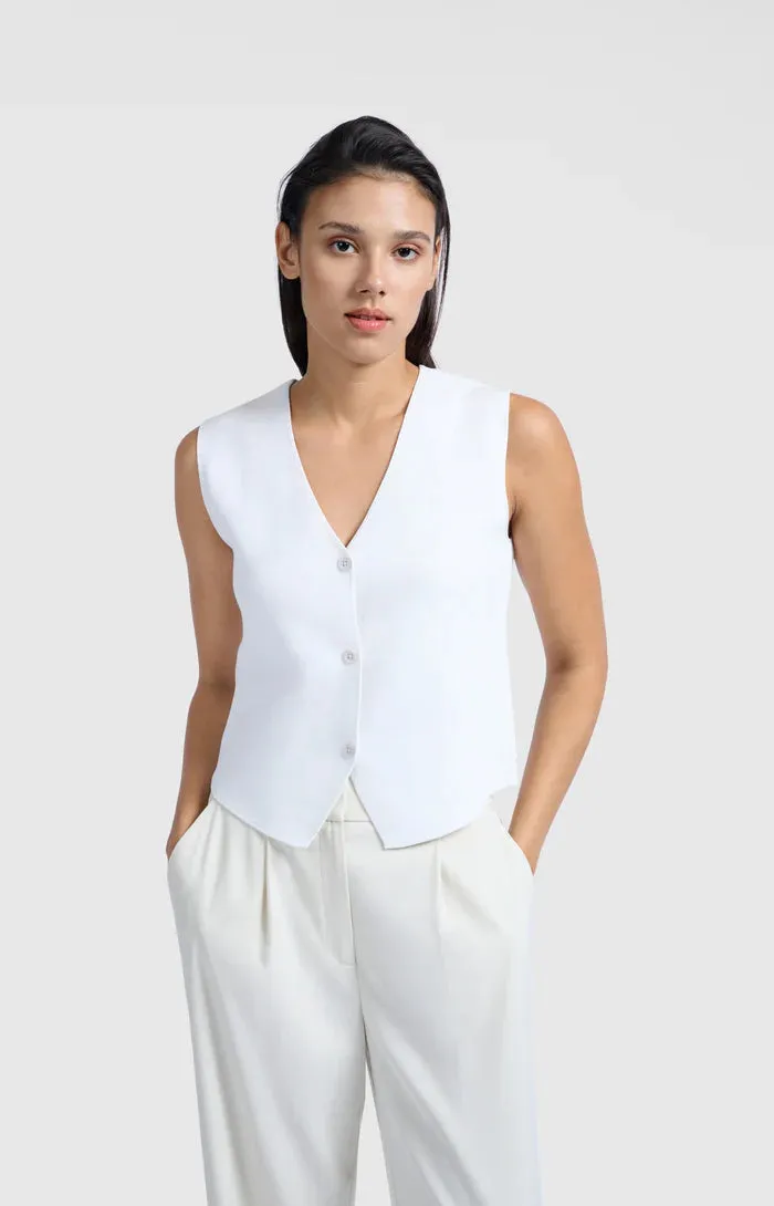 Yaya Clean Knitted Gilet - Pure White sold by Boutique with Grace product image thumbnail 3