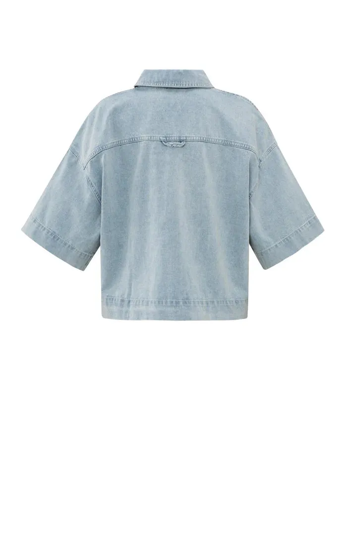 Yaya Oversized Cropped Denim Jacket sold by Boutique with Grace product image thumbnail 3