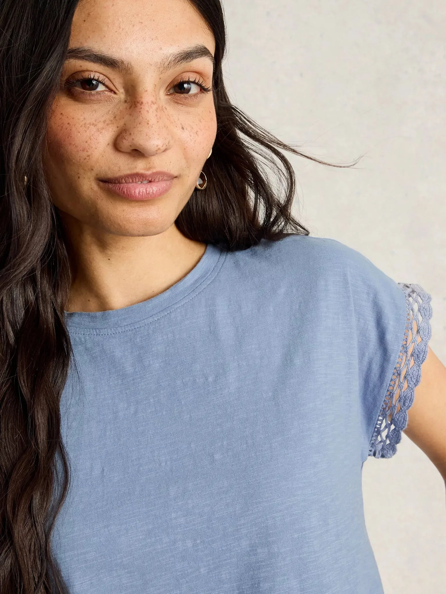 White Stuff Claudia Trim Tee - Mid Blue sold by Boutique with Grace product image thumbnail 3