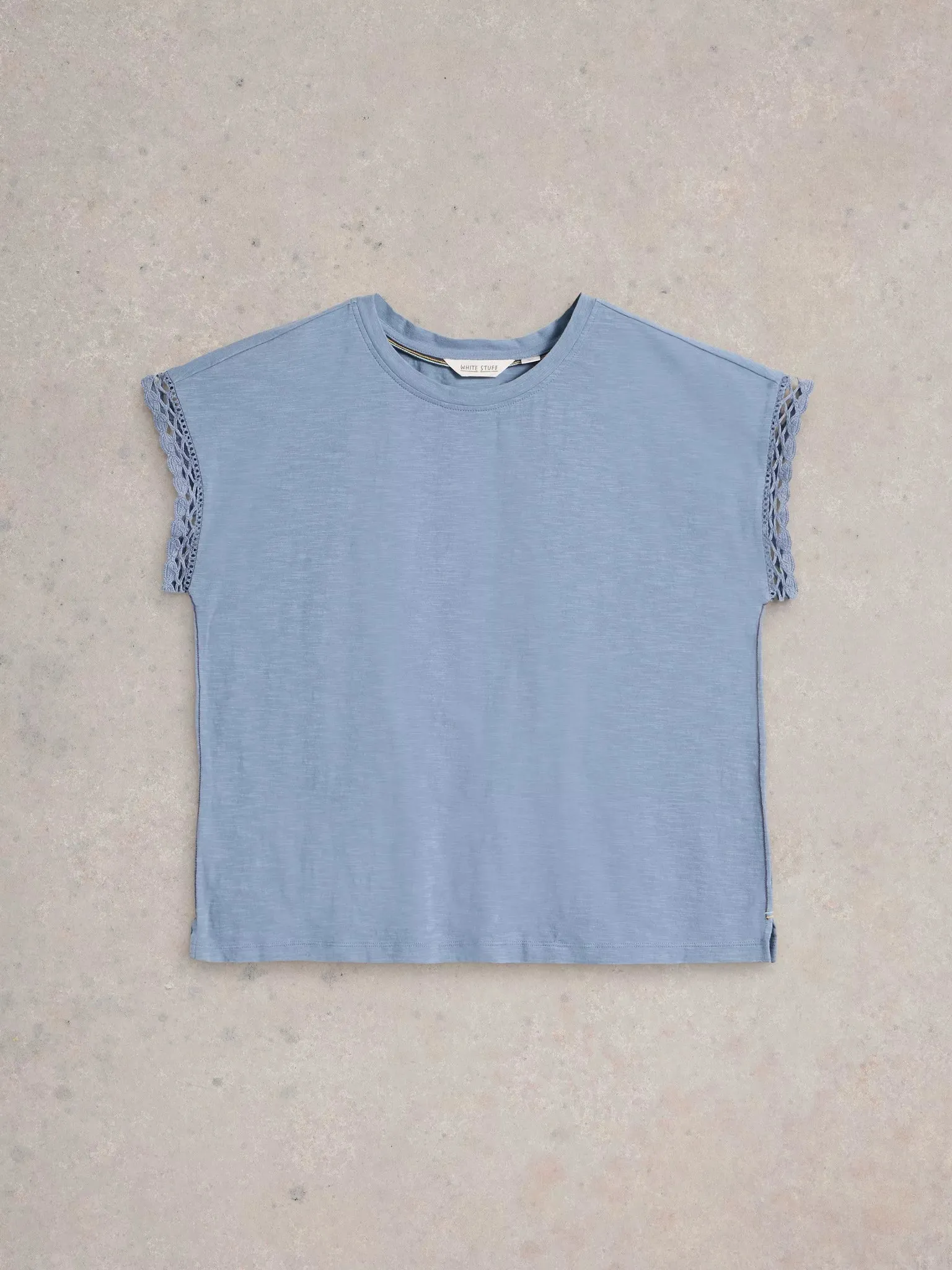 White Stuff Claudia Trim Tee - Mid Blue sold by Boutique with Grace product image thumbnail 5