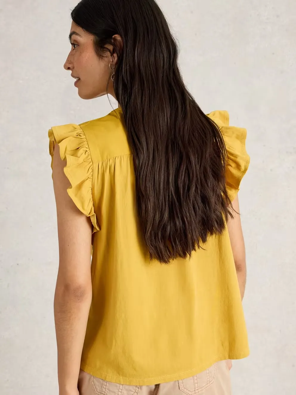 White Stuff Callie Frill Top - Mid Yellow sold by Boutique with Grace product image thumbnail 4