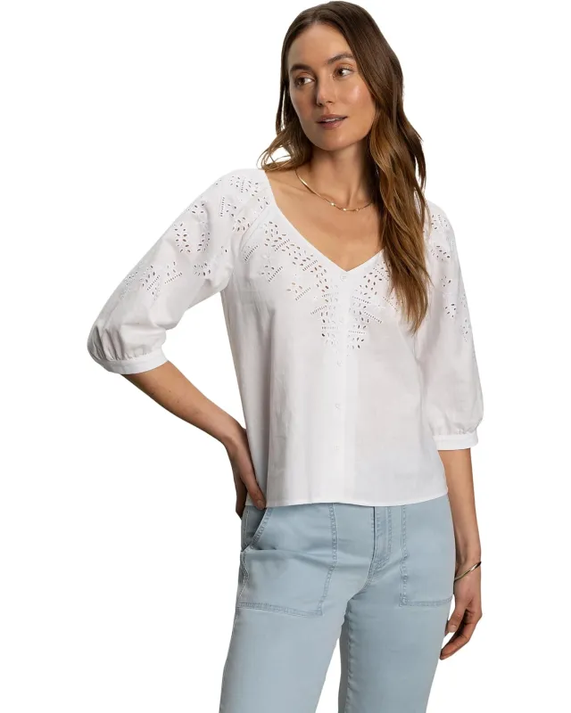 Sanctuary Fallen Blooms Linen Blouse - White sold by Boutique with Grace