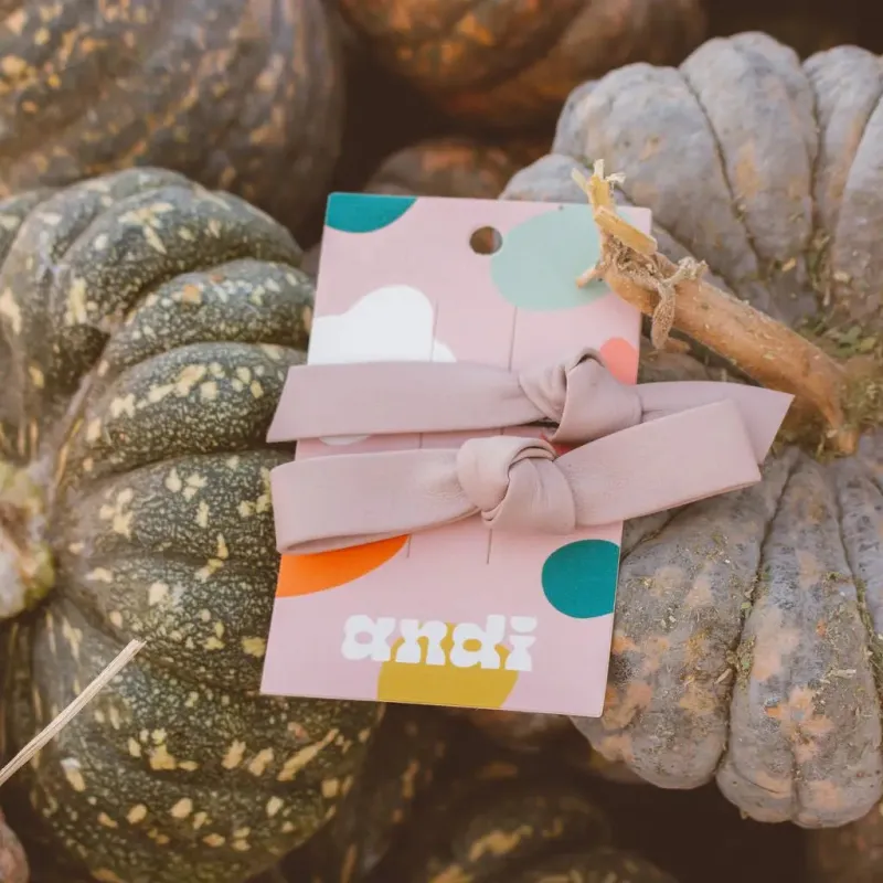 ANDi Knotted Leather Clips - Dusty Rose sold by Boutique with Grace