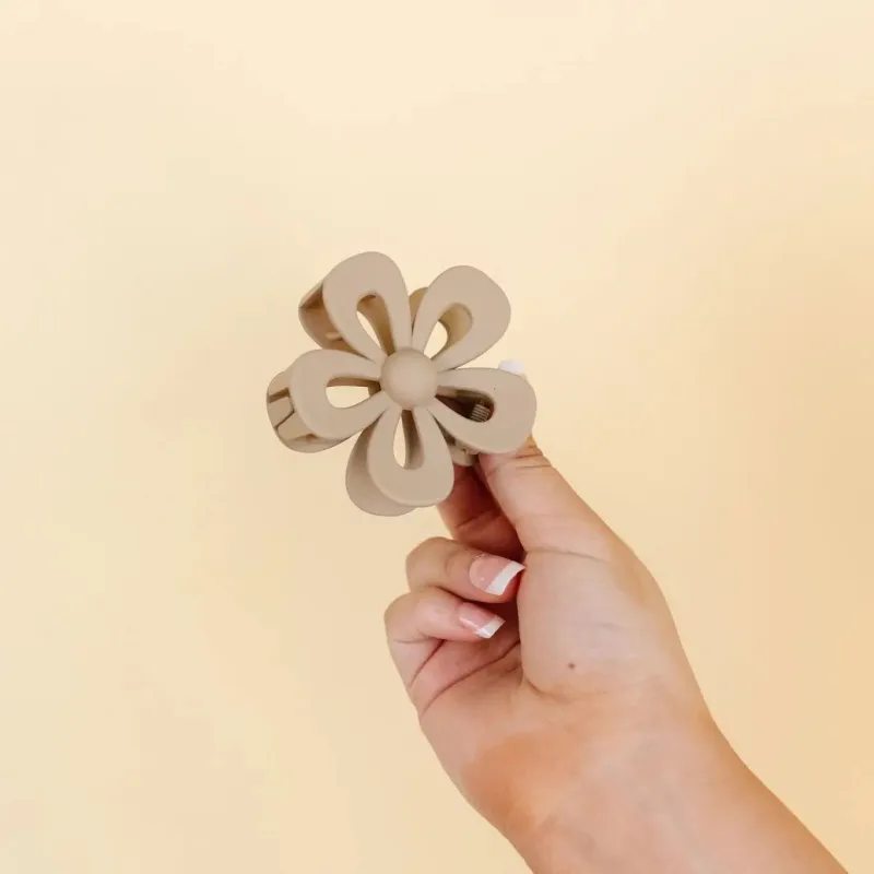 ANDi Cutout Flower Clip - Tan sold by Boutique with Grace