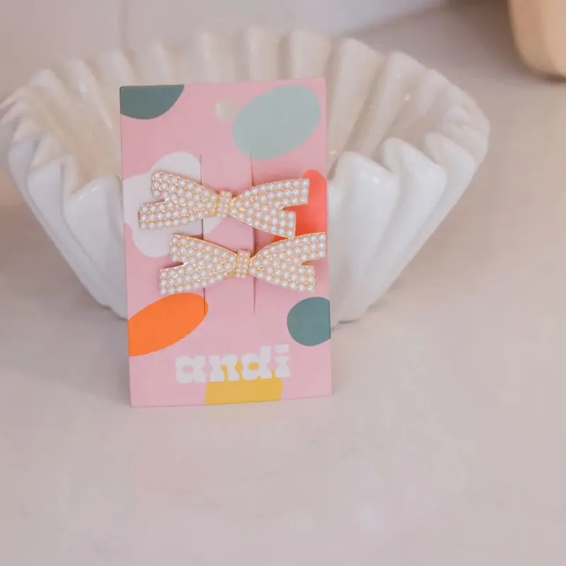 ANDi Pearl Bow Clips sold by Boutique with Grace