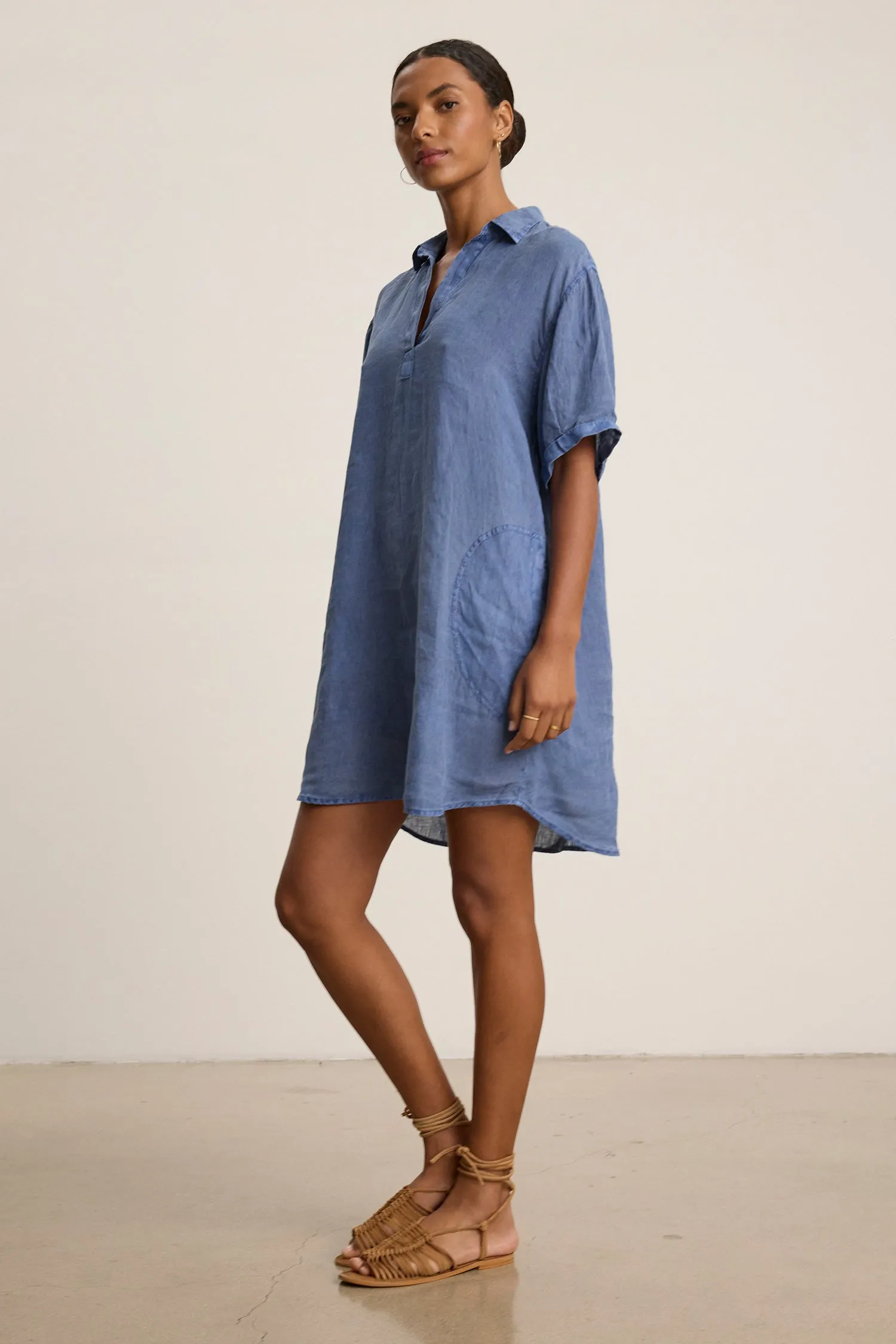 Velvet Stella Woven Linen Dress - Indigo sold by Boutique with Grace product image thumbnail 2