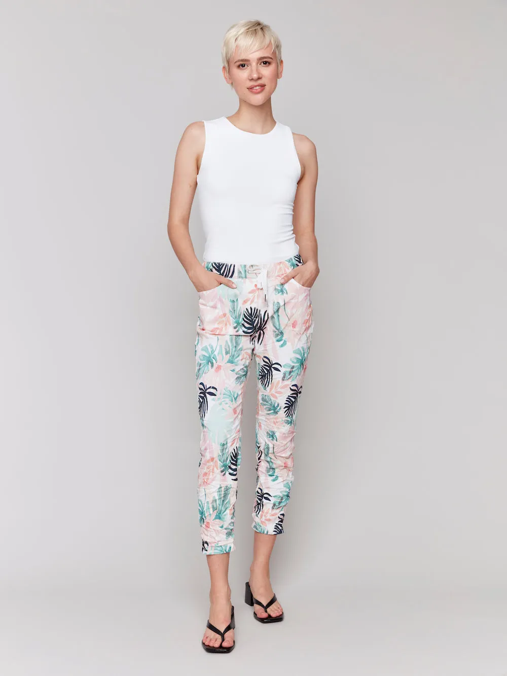 Charlie B Printed Crinkle Jogger - Lush sold by Boutique with Grace