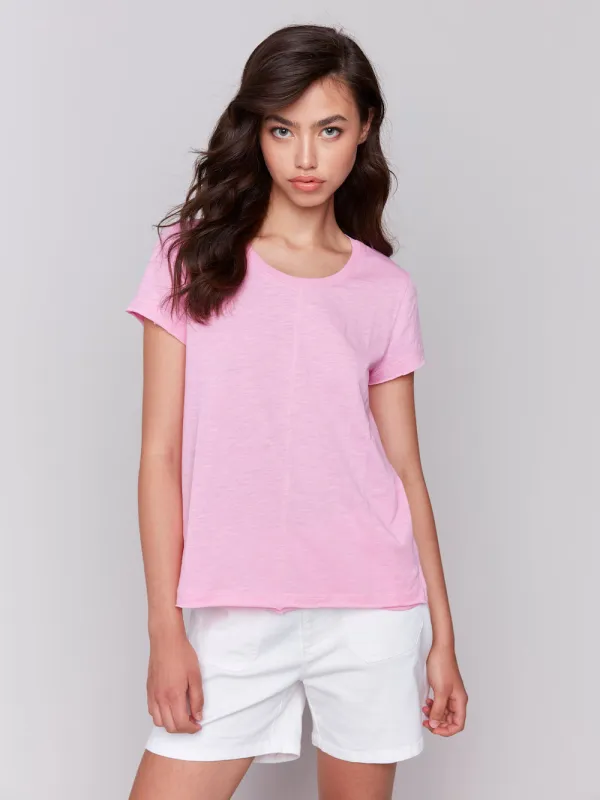 Charlie B Organic Cotton Slub Top - Begonia sold by Boutique with Grace