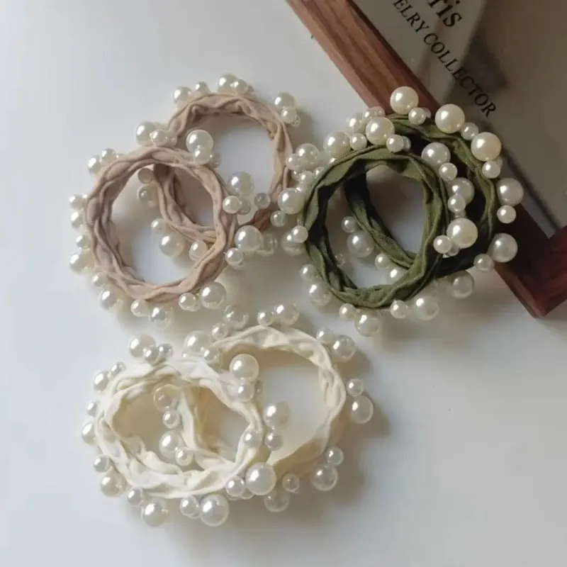 Adorro Seamless Pearl Hairties (6) - Spring sold by Boutique with Grace