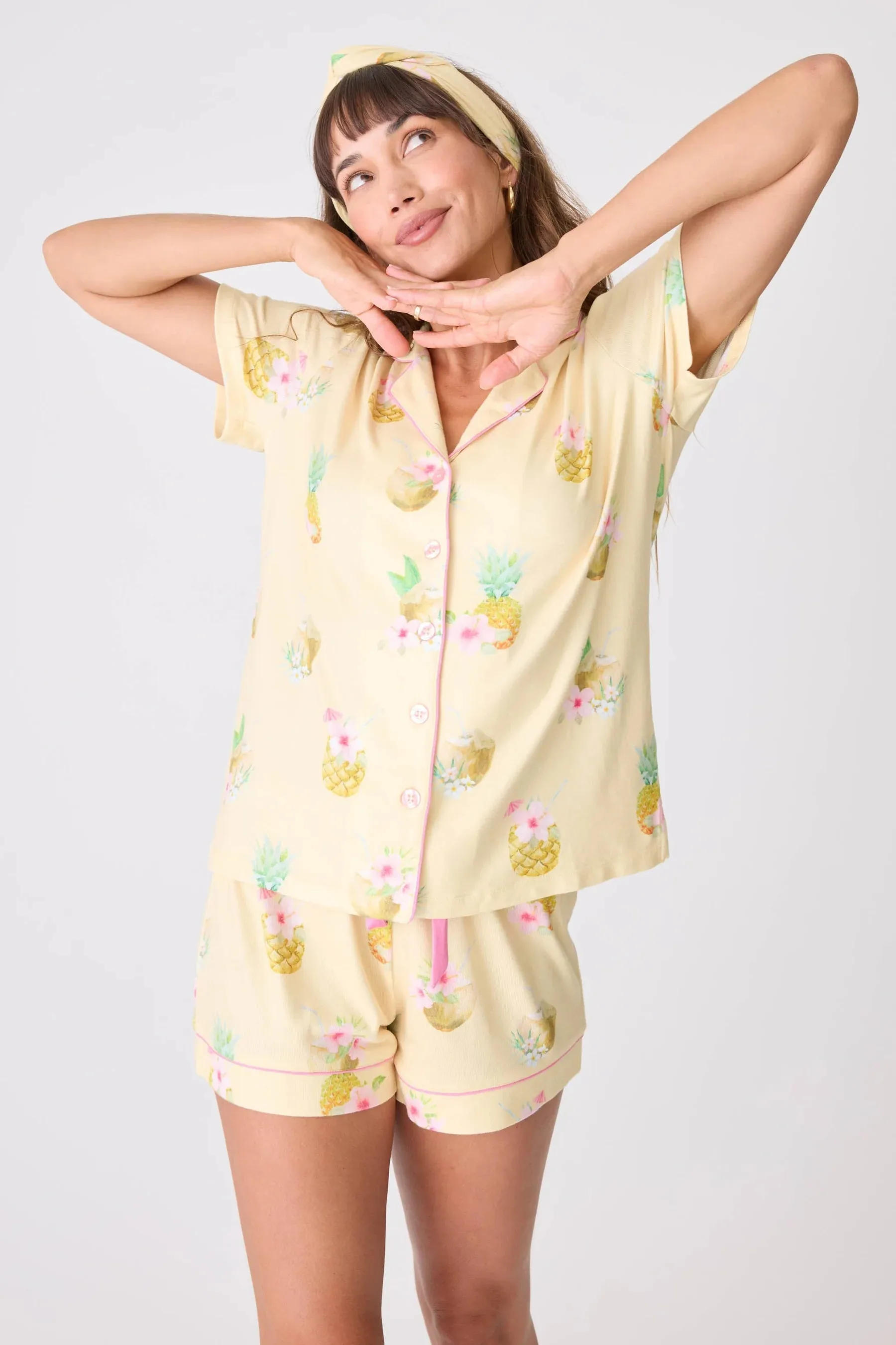 PJ Salvage Aloha Hour Short Set - Pineapple sold by Boutique with Grace