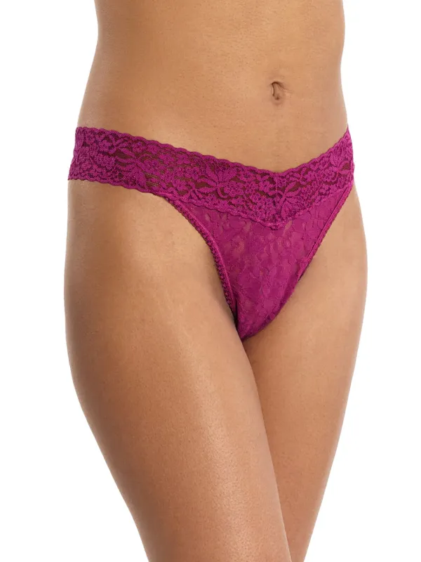 Hanky Panky Flora Lace Original Thong - Picking Plums sold by Boutique with Grace
