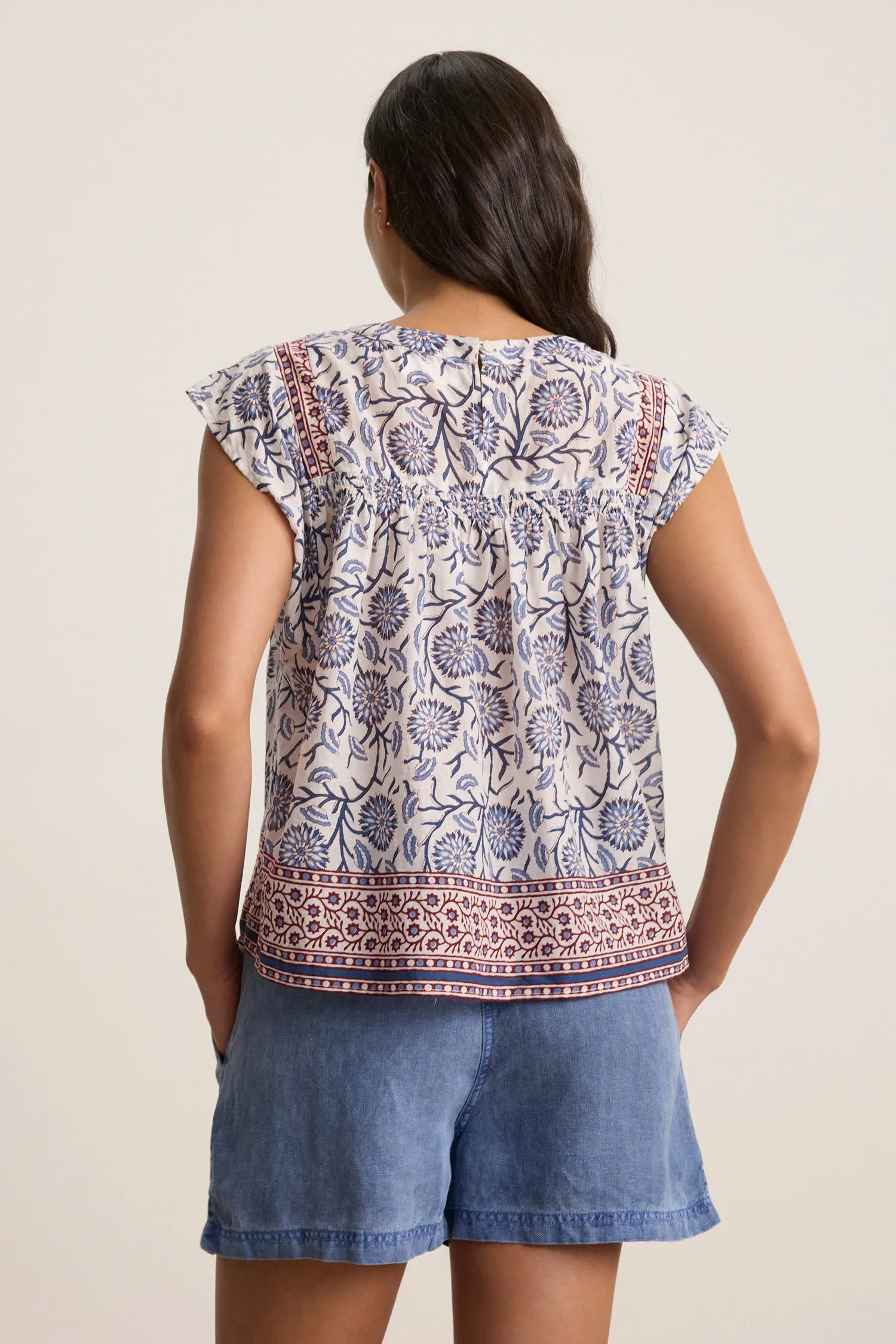 Velvet Selene Block Print Top - Cream Floral sold by Boutique with Grace product image thumbnail 3