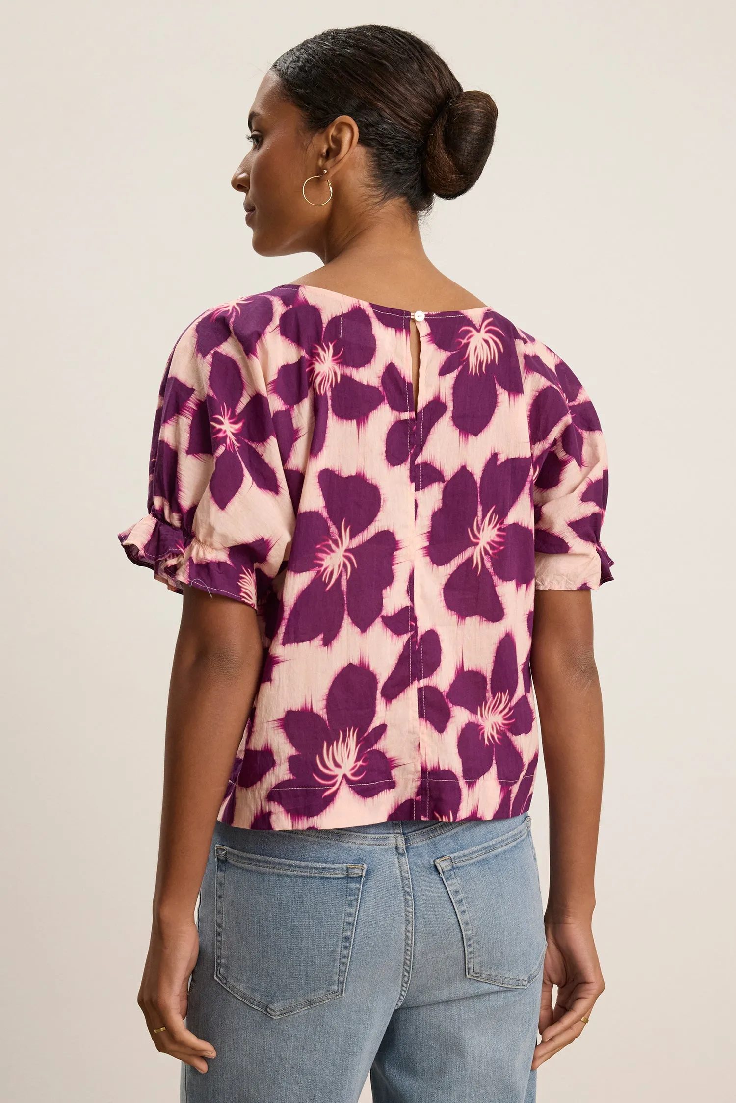 Velvet Delilah Printed Voile Top - Berry sold by Boutique with Grace product image thumbnail 3