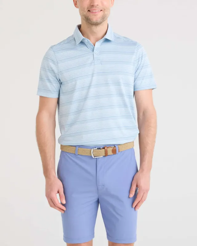 Saxx DropTemp Dry Polo - Shadow Stripe Light Blue sold by Boutique with Grace