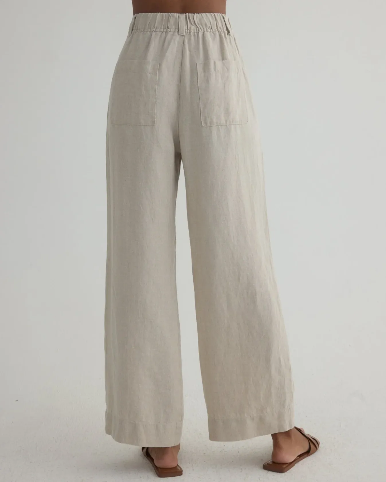 Bella Dahl Pleated Wide Leg Ankle Pant - Linen Sand sold by Boutique with Grace product image thumbnail 3