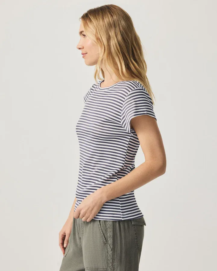 Splendid Faye Crewneck Stripe Tee - Navy/White sold by Boutique with Grace product image thumbnail 5